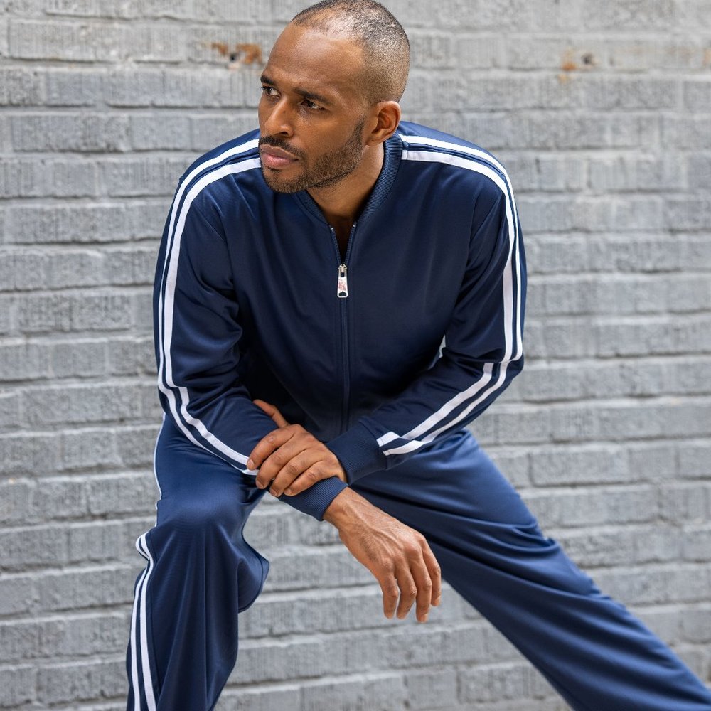 Montique Men's Navy 2 Piece Casual Sport Jog Set - JS26